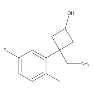 3-(Aminomethyl)-3-(5-fluoro-2-methylphenyl)cyclobutan-1-ol Structure