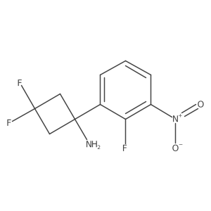 3,3-Difluoro-1-(2-fluoro-3-nitrophenyl)cyclobutan-1-amine结构式