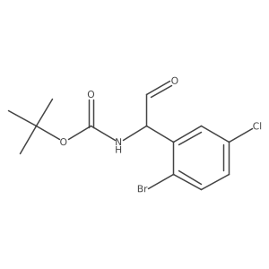 tert-butyl N-[1-(2-bromo-5-chlorophenyl)-2-oxoethyl]carbamate结构式