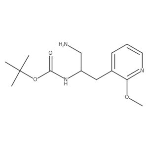 tert-butyl N-[1-amino-3-(2-methoxypyridin-3-yl)propan-2-yl]carbamate结构式