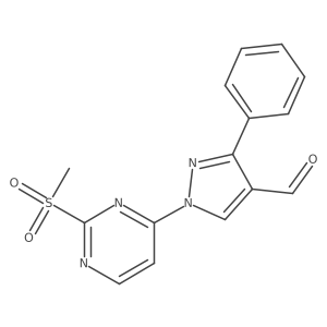 1-[2-(Methylsulfonyl)-4-pyrimidinyl]-3-phenyl-1H-pyrazole-4-carboxaldehyde结构式