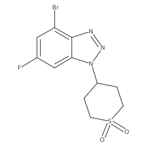 4-(4-bromo-6-fluoro-1H-1,2,3-benzotriazol-1-yl)-1lambda6-thiane-1,1-dione Structure