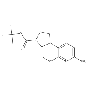 3-(6-Amino-2-methoxy-3-pyridinyl)-1-pyrrolidinecarboxylic acid 1,1-dimethylethyl ester结构式