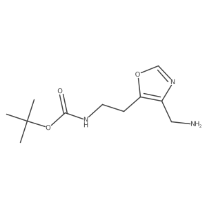 t-Butyl {2-[4-(aminomethyl)oxazol-5-yl]ethyl}-carbamate结构式