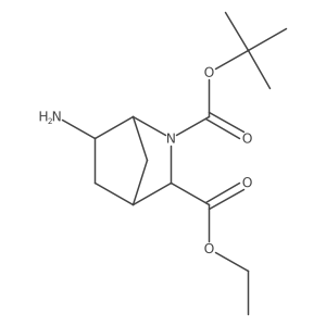 rac-2-tert-butyl 3-ethyl (1R,3R,4R,6S)-6-amino-2-azabicyclo[2.2.1]heptane-2,3-dicarboxylate结构式