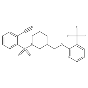 2-[3-[[3-(Trifluoromethyl)pyridin-2-yl]oxymethyl]piperidin-1-yl]sulfonylbenzonitrile Structure
