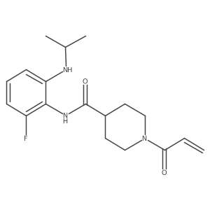 N-[2-Fluoro-6-(propan-2-ylamino)phenyl]-1-prop-2-enoylpiperidine-4-carboxamide结构式