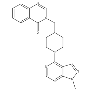 3-[(1-{1-methyl-1H-pyrazolo[3,4-d]pyrimidin-4-yl}piperidin-4-yl)methyl]-3,4-dihydroquinazolin-4-one Structure