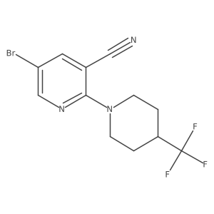 5-Bromo-2-[4-(trifluoromethyl)piperidin-1-yl]pyridine-3-carbonitrile Structure