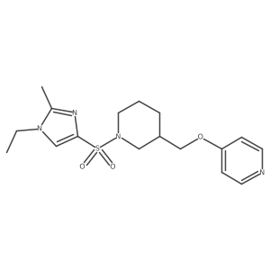 4-({1-[(1-ethyl-2-methyl-1H-imidazol-4-yl)sulfonyl]piperidin-3-yl}methoxy)pyridine结构式