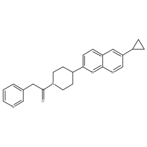 1-[4-(6-Cyclopropyl-1,8-naphthyridin-2-yl)piperidin-1-yl]-2-(pyridin-3-yl)ethan-1-one Structure