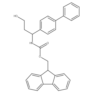 (9H-fluoren-9-yl)methyl N-[(1S)-1-{[1,1'-biphenyl]-4-yl}-3-hydroxypropyl]carbamate结构式