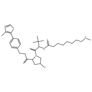 (2S,4R)-1-[(2S)-3,3-dimethyl-2-[8-(methylamino)octanoylamino]butanoyl]-4-hydroxy-N-[[4-(4-methylthiazol-5-yl)phenyl]methyl]pyrrolidine-2-carboxamide结构式