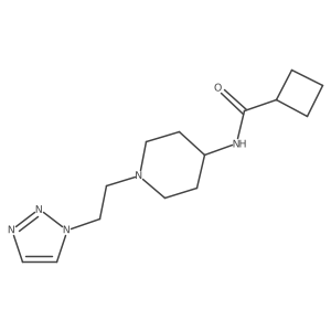 N-{1-[2-(1H-1,2,3-triazol-1-yl)ethyl]piperidin-4-yl}cyclobutanecarboxamide结构式