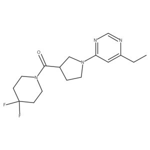 4-[3-(4,4-Difluoropiperidine-1-carbonyl)pyrrolidin-1-yl]-6-ethylpyrimidine Structure