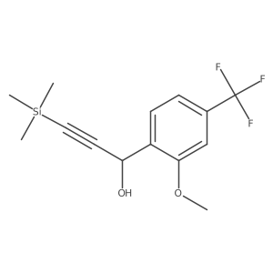 1-(2-Methoxy-4-(trifluoromethyl)phenyl)-3-(trimethylsilyl)prop-2-yn-1-ol结构式