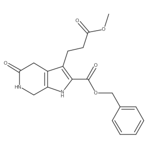 1h-Pyrrolo[2,3-c]pyridine-3-propanoic acid,4,5,6,7-tetrahydro-5-oxo-2-[(phenylmethoxy)carbonyl]-,methyl ester结构式