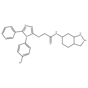 N-(2,3,3a,4,5,6,7,7a-octahydro-1H-indazol-6-yl)-2-[[4-(4-bromophenyl)-5-pyridin-3-yl-1,2,4-triazol-3-yl]sulfanyl]acetamide结构式