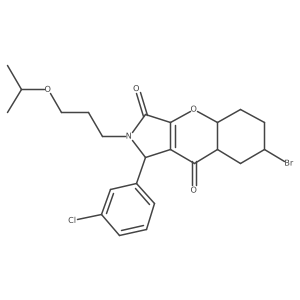 7-bromo-1-(3-chlorophenyl)-2-(3-propan-2-yloxypropyl)-4a,5,6,7,8,8a-hexahydro-1H-chromeno[2,3-c]pyrrole-3,9-dione Structure