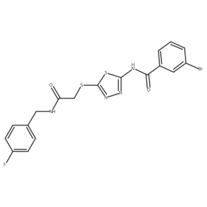 3-bromo-N-[5-[2-[(4-fluorophenyl)methylamino]-2-oxo-ethyl]sulfanyl-1,3,4-thiadiazol-2-yl]benzamide Structure