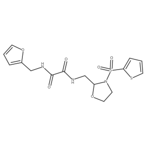N'-(2-furylmethyl)-N-[[3-(2-thienylsulfonyl)oxazolidin-2-yl]methyl]oxamide结构式