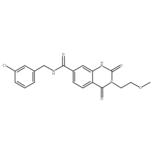 N-(3-chlorobenzyl)-3-(2-methoxyethyl)-2,4-dioxo-1,2,3,4-tetrahydroquinazoline-7-carboxamide结构式