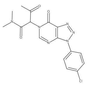 2-[3-(4-chlorophenyl)-7-oxo-3H,6H,7H-[1,2,3]triazolo[4,5-d]pyrimidin-6-yl]-N,N-dimethyl-3-oxobutanamide结构式