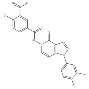 4-chloro-N-(1-(3,4-dimethylphenyl)-4-oxo-1H-pyrazolo[3,4-d]pyrimidin-5(4H)-yl)-3-nitrobenzamide结构式