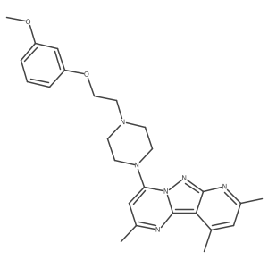 4-{4-[2-(3-Methoxyphenoxy)ethyl]piperazin-1-yl}-2,8,10-trimethylpyrido[2',3':3,4]pyrazolo[1,5-a]pyrimidine结构式