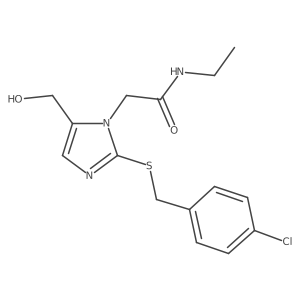 2-(2-((4-chlorobenzyl)thio)-5-(hydroxymethyl)-1H-imidazol-1-yl)-N-ethylacetamide Structure