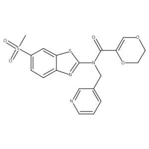 N-(6-(methylsulfonyl)benzo[d]thiazol-2-yl)-N-(pyridin-3-ylmethyl)-5,6-dihydro-1,4-dioxine-2-carboxamide Structure