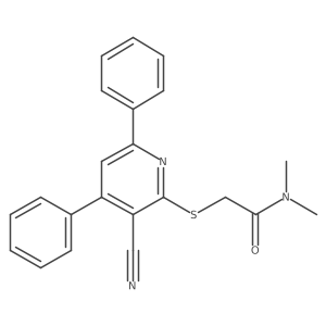 2-[(3-cyano-4,6-diphenylpyridin-2-yl)sulfanyl]-N,N-dimethylacetamide Structure