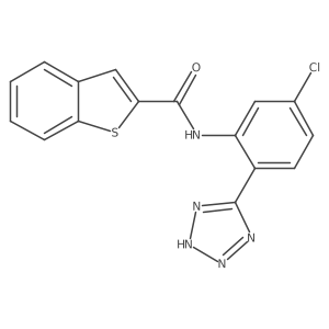 N-[5-Chloro-2-(1H-tetrazol-5-yl)phenyl]-1-benzothiophene-2-carboxamide结构式