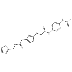 N-(4-acetamidophenyl)-2-((4-(2-((furan-2-ylmethyl)amino)-2-oxoethyl)thiazol-2-yl)thio)acetamide结构式