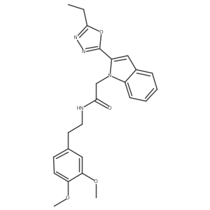 N-(3,4-dimethoxyphenethyl)-2-(2-(5-ethyl-1,3,4-oxadiazol-2-yl)-1H-indol-1-yl)acetamide结构式