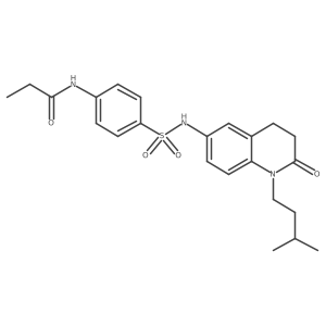 N-(4-(N-(1-isopentyl-2-oxo-1,2,3,4-tetrahydroquinolin-6-yl)sulfamoyl)phenyl)propionamide Structure