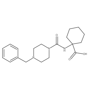 1-[[[4-(Phenylmethyl)-1-piperazinyl]carbonyl]amino]cyclohexanecarboxylic acid Structure