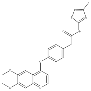 N-(4-methylthiazol-2-yl)-2-[4-(6,7-dimethoxyquinolin-4-yloxy)phenyl]acetamide结构式