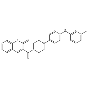 3-(4-(6-((6-methylpyridin-2-yl)amino)pyridazin-3-yl)piperazine-1-carbonyl)-2H-chromen-2-one结构式