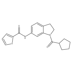 N-(1-cyclopentanecarbonyl-2,3-dihydro-1H-indol-6-yl)thiophene-2-carboxamide Structure