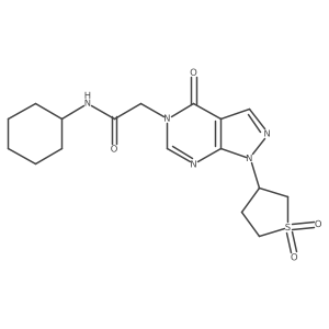N-cyclohexyl-2-(1-(1,1-dioxidotetrahydrothiophen-3-yl)-4-oxo-1H-pyrazolo[3,4-d]pyrimidin-5(4H)-yl)acetamide结构式