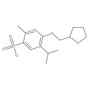 2-Methyl-5-(1-methylethyl)-4-[(tetrahydro-2-furanyl)methoxy]benzenesulfonyl chloride Structure