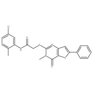 N-(5-chloro-2-methylphenyl)-2-({3-methyl-4-oxo-6-phenyl-3H,4H-thieno[3,2-d]pyrimidin-2-yl}sulfanyl)acetamide结构式