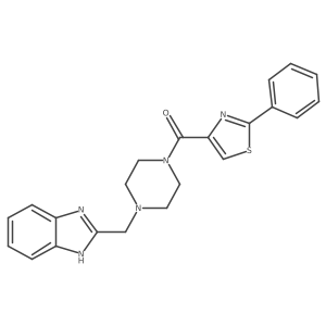 (4-((1H-benzo[d]imidazol-2-yl)methyl)piperazin-1-yl)(2-phenylthiazol-4-yl)methanone结构式