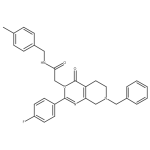 2-[7-benzyl-2-(4-fluorophenyl)-4-oxo-3H,4H,5H,6H,7H,8H-pyrido[3,4-d]pyrimidin-3-yl]-N-[(4-methylphenyl)methyl]acetamide Structure