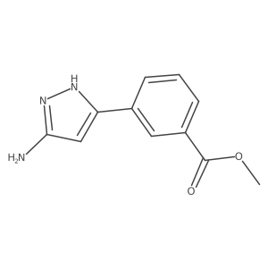 Methyl 3-(3-amino-1H-pyrazol-5-yl)benzoate结构式
