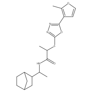 N-(1-{bicyclo[2.2.1]heptan-2-yl}ethyl)-2-{[5-(2-methylfuran-3-yl)-1,3,4-oxadiazol-2-yl]sulfanyl}propanamide Structure