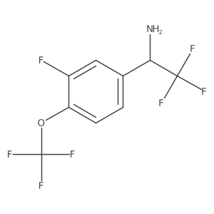 (R)-2,2,2-Trifluoro-1-(3-fluoro-4-(trifluoromethoxy)phenyl)ethan-1-amine结构式