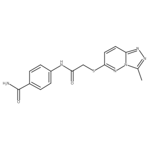 4-({[(3-Methyl[1,2,4]triazolo[4,3-b]pyridazin-6-yl)sulfanyl]acetyl}amino)benzamide结构式