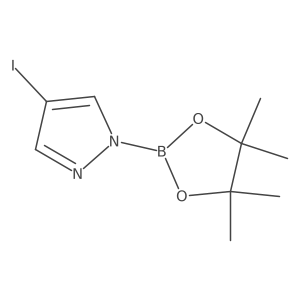 4-Iodo-1-(4,4,5,5-tetramethyl-1,3,2-dioxaborolan-2-yl)-1H-pyrazole结构式